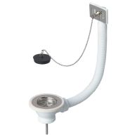 Bonde évier Ø60 à bouchon avec trop-plein - Wirquin Pro