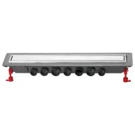 Caniveau de douche Venisio Expert avec grille réversible en inox brossé, Ø50 - L.700 mm - Wirquin Pro