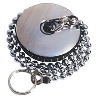 Bouchon pour évier Ø57mm avec enjoliveur et Chaînette L.300mm - attache anneau - Wirquin Pro