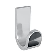 Patère MATERIA en aluminium brillant éloxé chromé - 3 x 4,6 x h8 cm - avec adhésif 3M