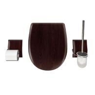 Set OLFA accessoires WC Wengé Mat descente assistée et déclipsable