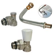Kit raccordement radiateur avec robinet manuel - PER à sertir Ø12 - Somatherm