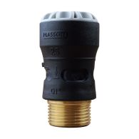 Raccord droit encliquetable PE Ø25 - Laiton mâle 1'' (26/34) avec portée plate ISO 228