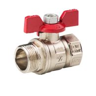 Vanne à sphère PN25 NILE ACS Manette Papillon rouge Mâle/Femelle 3/4