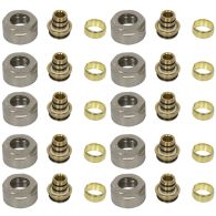 Lot de 10 raccords eurocone (EK) nickelé 3/4
