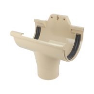 Naissance centrale à joint Ø80 - Sable - pour gouttière PVC demi-ronde de 25 - Nicoll