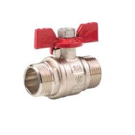 Vanne à sphère PN25 NILE ACS Manette Papillon rouge Mâle/Mâle 3/4