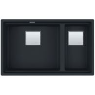Cuve Kubus 2.0 Fragranit KNG 120 - Noir mat - Bonde Automatique - 760 x 460 x 200/200 mm - Franke