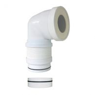 Pipe WC coudée extensible Ø 93 et Ø 100mm, avec bague pour le montage - Regisplast