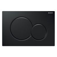 Plaque de déclenchement noire SIGMA01 double chasse pour bâti-support Duofix