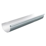 Profilé gouttière PVC 25 demi-ronde en 4 m - aspect zinc - First Plast