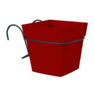 Pot carré TOSCANE 3,4L avec support - Rouge rubis