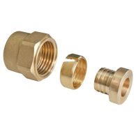 Raccord à compression tube PER Ø16 - Femelle écrou libre 3/4