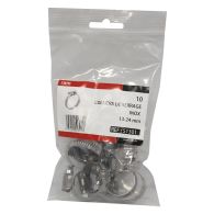 Sachet de 10 colliers de serrage Inox Ø13-24 - Ram