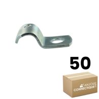 Boîte de 50 attaches métalliques perforées Ø20 pour câble, gaine ICTA, fourreaux, cuivre, tuyau flexible et rigide - Ram
