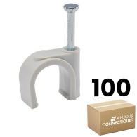 Seau de 100 pontets gris Ø25 pointe béton et bois pour attache câble et conduit - Ram