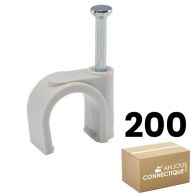 Boîte de 200 pontets gris Ø10 pointe béton et bois pour attache câble et conduit - Ram