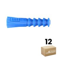 Sachet de 12 chevilles R10 bleues multimatériaux sans collerette - Ø10 mm - Longueur 48 mm - RAM