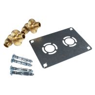 Sortie de cloison ROBIFIX (EVIER / LAVABO) entraxe 50mm avec raccords Cuivre à souder Ø14 - Mâle 3/8