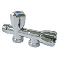 Robinet machine à laver double en ligne - mâle 3/4