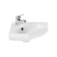 Lave-mains suspendu D'ANGLE SADO - 36X36cm - Avec percement - Blanc - Sanindusa