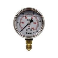 Manomètre boitier inox à bain de glycérine RADIAL Mâle 1/4