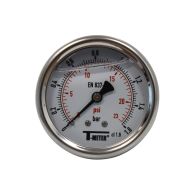 Manomètre boitier inox à bain de glycérine AXIAL Mâle 1/4