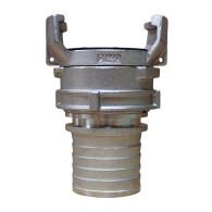 Raccord symétrique inox à douille annelée réduite à verrou, DN40 - SFERACO