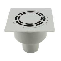 Siphon de sol laiton chromé Solusec 120x120 mm - sortie verticale