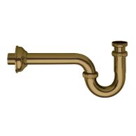 Siphon lavabo laiton en S 32 cm vieux bronze 1