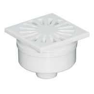 Siphonette 100x100mm sortie verticale Ø40 - Grille ABS