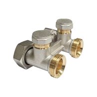 Vanne double corps droit bitude pour raccordement au sol - écrou 3/4