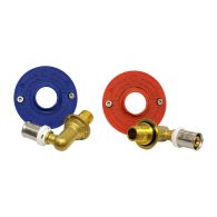 Sortie de cloison Lavabo/évier FIXOPLAC - raccord coudé Multicouche à sertir Ø16 - Mâle 3/8