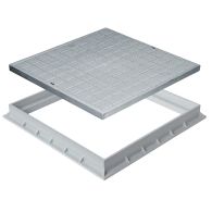 Tampon de sol polypropylène 435 x 435 mm avec cadre 450 x 450 mm - Gris - First Plast