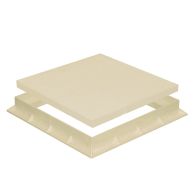 Tampon de sol PVC léger 187 x 187 mm avec cadre anti-choc 200 x 200 mm - 11,00 KN - Sable - First Plast