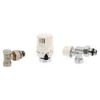 Tête thermostatique Pas de 30x1,5 + corps chromé 3/8