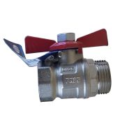 Vanne à sphère PN25 NILE VA25 NI FREE inox ACS Manette Papillon rouge Mâle/Femelle 1