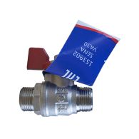 Vanne à sphère PN30 SENA Ni Free Inox ACS Manette Papillon rouge Mâle/Mâle 3/8