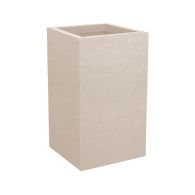 Pot Carré haut VOLCANIA UP décor pierre - 29,5 x 29,5 x 49,5 cm - 36 L - Beige calcaire  - EDA