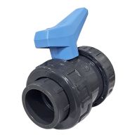 Vanne à sphère PVC à coller PN16 Ø50 - Manette bleue, gamme Bâtiment - Sferaco