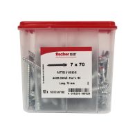 100 pattes à vis bois 7x150 - 7 x 70 mm - Fischer