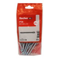 20 pattes à vis bois 7x150 - 7 x 70 mm - Fischer