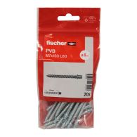 20 pattes à vis bois 7x150 - 7 x 80 mm - Fischer