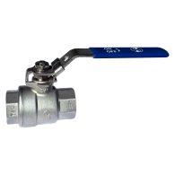 Vanne à sphère INOX poignée plate bleue PN50 - Femelle 1