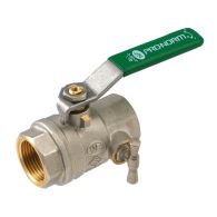 Vanne à sphère NF PN25 Passage Intégral ACS Poignée Verte F/F à purge 1