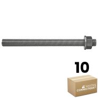 10 tiges filetées + rondelles + écrous Acier Inoxydable  A4 Ø10 x 110 mm - Fischer
