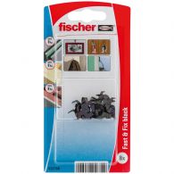 Blister de 8 crochets fix-cadres noirs pour fixation sans outil sur plaques - Fischer