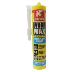 Colle construction bois Wood Max POWER Translucide : cartouche 320gr sans solvant sans PU - Griffon France