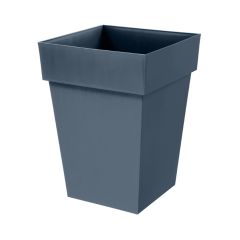 Pot de fleur Toscane 39x39x53cm carré 51L - Bleu Jean - EDA