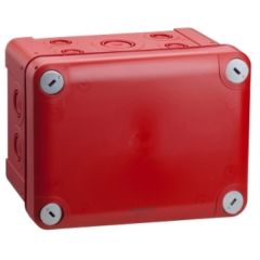 Boîte de dérivation rouge + Entrées défonçables 150 x 105 x 80 mm - Protection Incendie - Schneider Electric